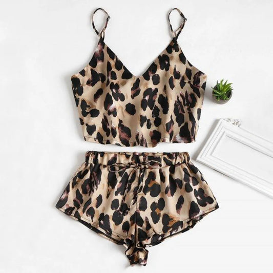 Desire Station Summer Sexy Pajamas Set Fashion Leopard