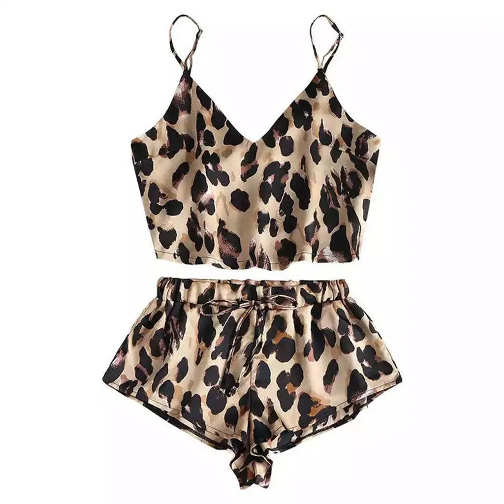 Desire Station Summer Sexy Pajamas Set Fashion Leopard