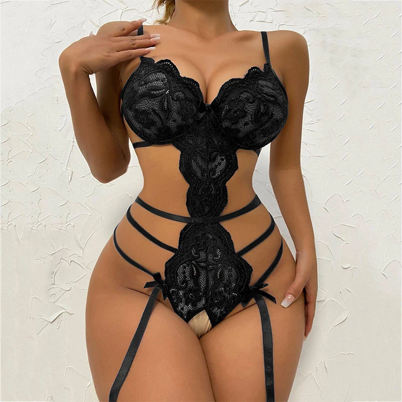 Desire Station Hot Sexy Lingerie Open Bra Crotchless Lingerie Set