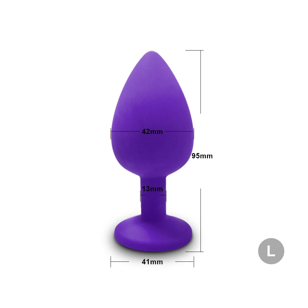 Desire Station Beginner Anal Plug 3 Different Size Butt Plug with Detachable Acrylic Diamond Female Sex Toy for Men Women Couples Game