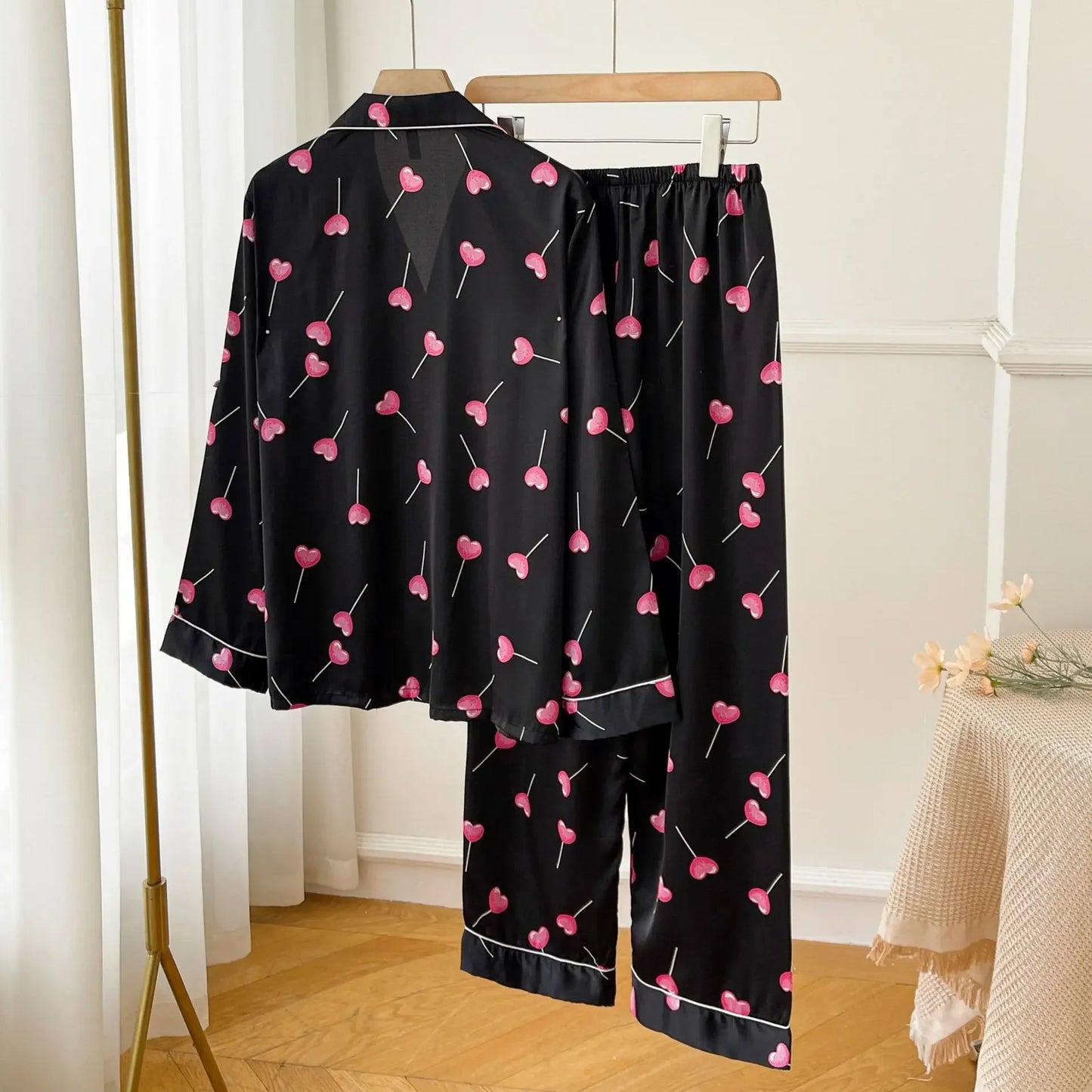 Desire Station Female Sleepwear Spring Autumn Pajamas Two Piece Set