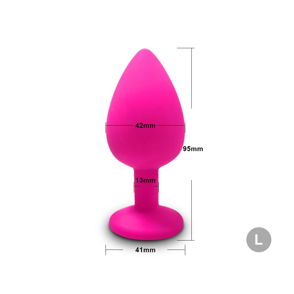 Desire Station Beginner Anal Plug 3 Different Size Butt Plug with Detachable Acrylic Diamond Female Sex Toy for Men Women Couples Game