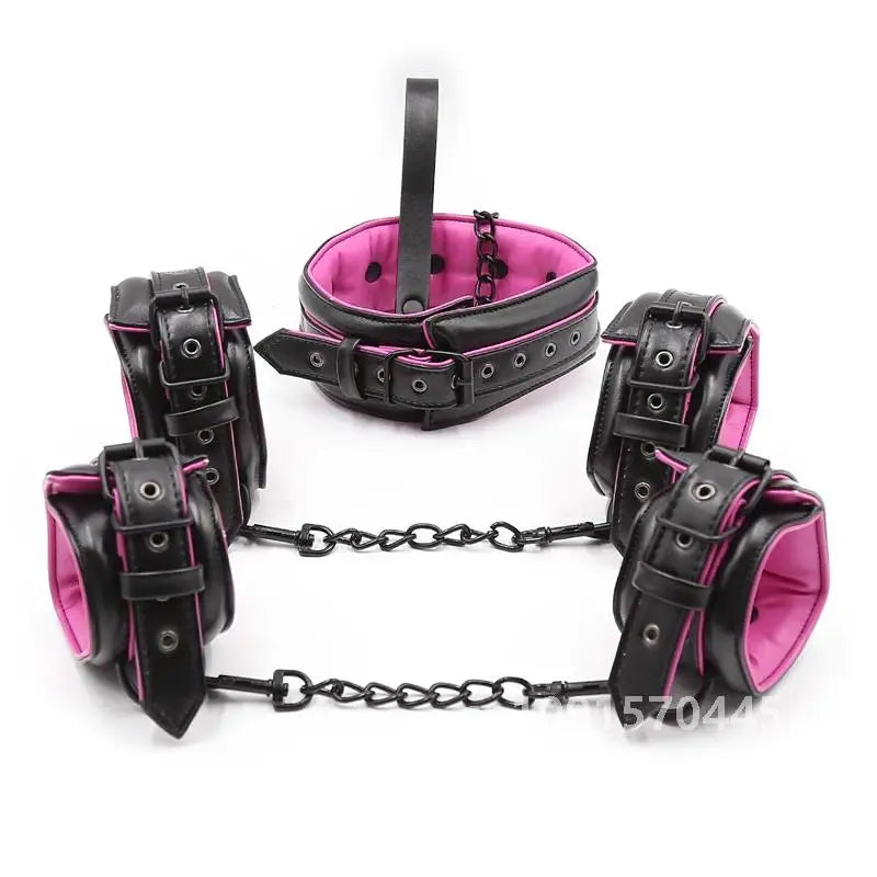 Desire Station Sex Toys Couple Leather Bdsm Bondage Suit 3pcs