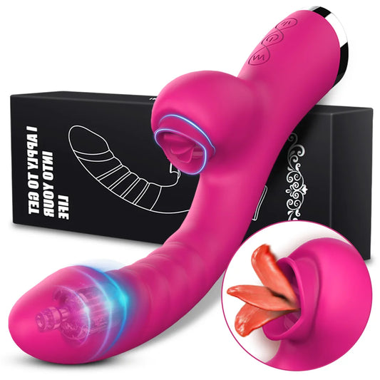 Desire Station Luxury Tongue Licking Vibrator 2 In 1 Adult Women Sex Toy