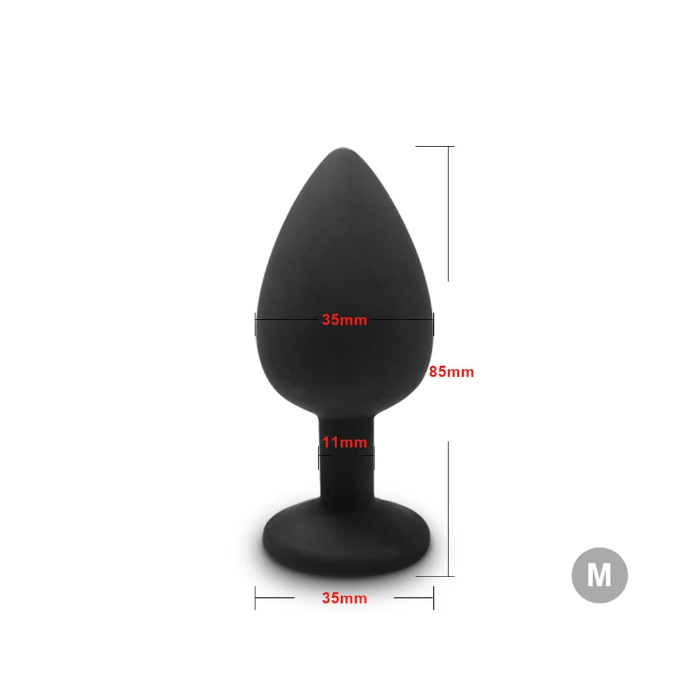 Desire Station Beginner Anal Plug 3 Different Size Butt Plug with Detachable Acrylic Diamond Female Sex Toy for Men Women Couples Game