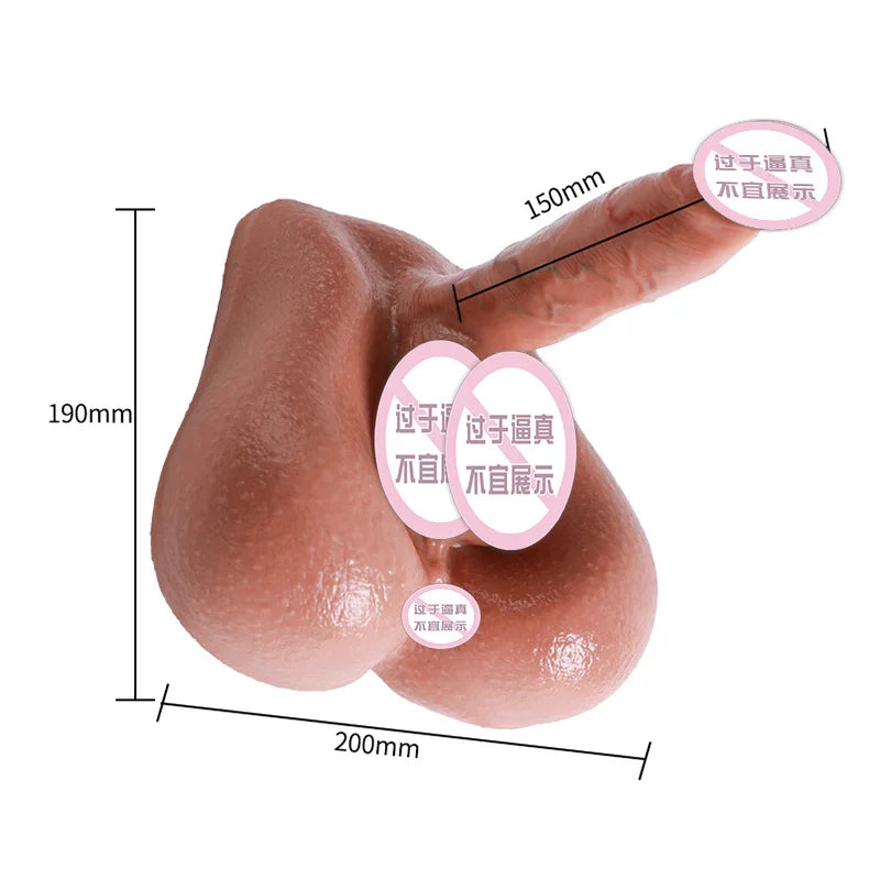 Desire Station Realistic Doll Dildo Male 3D Torso Long Penis Half Body Sex Doll with Big Dildo Sexy Toys