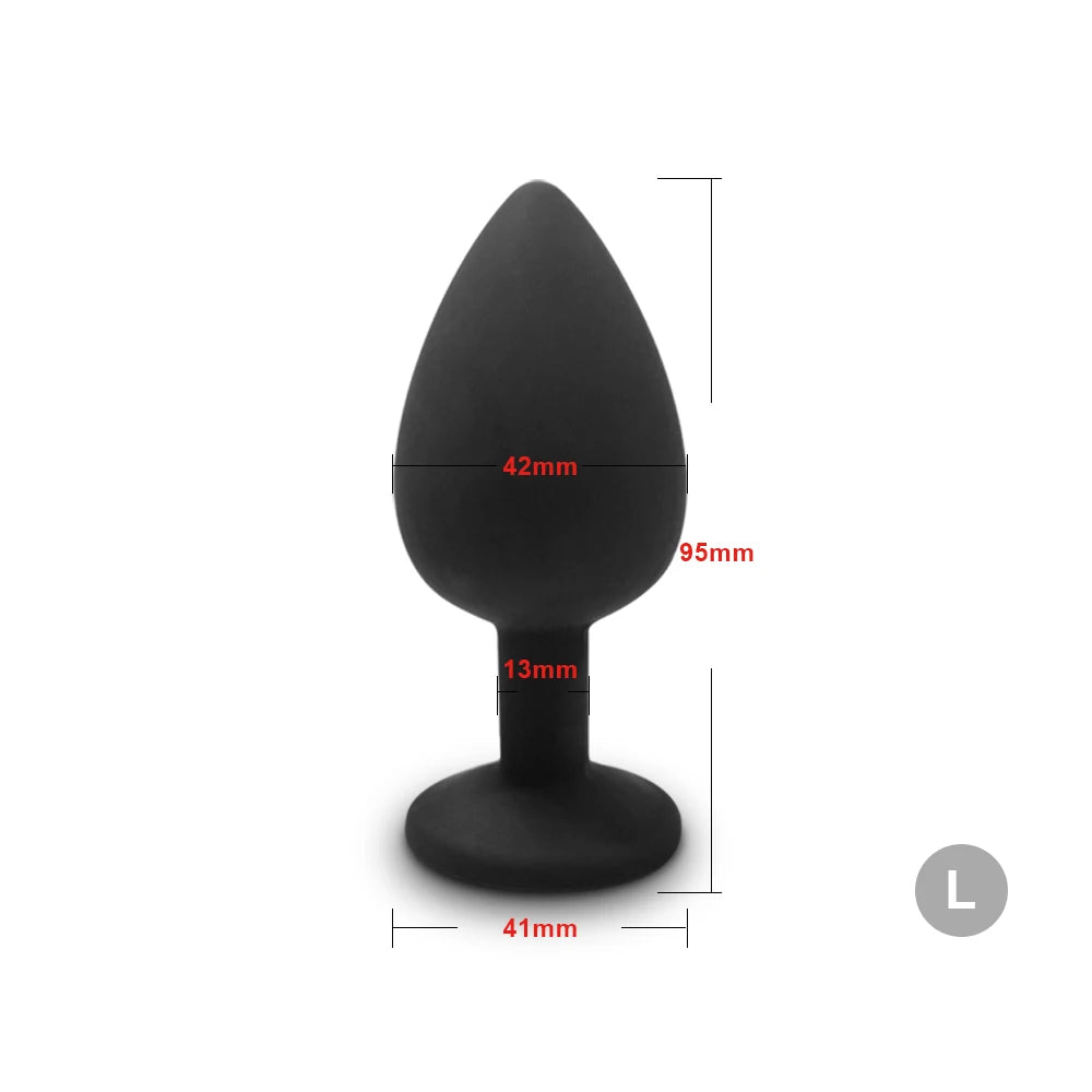 Desire Station Beginner Anal Plug 3 Different Size Butt Plug with Detachable Acrylic Diamond Female Sex Toy for Men Women Couples Game